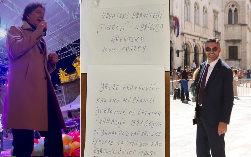 Заради новогодишниот концерт на Здравко Чолиќ, градоначалникот на Дубровник добил заканувачко писмо: „Ќе го преораме целиот страдун со динамит, а тебе ќе те обесиме на јарбол“ (ФОТО)